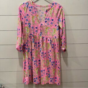 Lilly Pulitzer Loran Prosecco Pink Tigress Garden Dress Womens Size Medium